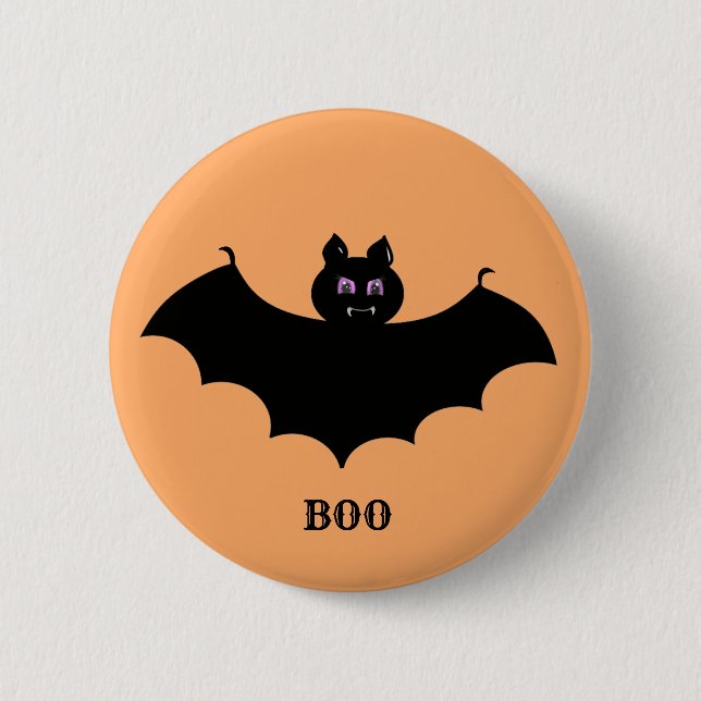 Spooky Halloween Bat 6 Cm Round Badge (Front)