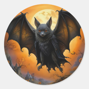Spooky Halloween bat in Disguise Classic Round Sticker