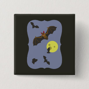 Spooky Halloween Bats 15 Cm Square Badge