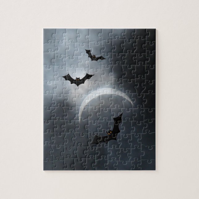 Spooky Halloween Bats In Eclipse Jigsaw Puzzle (Vertical)
