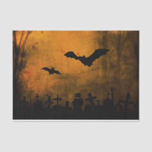 Spooky Halloween Bats in the Graveyard Tissue Paper