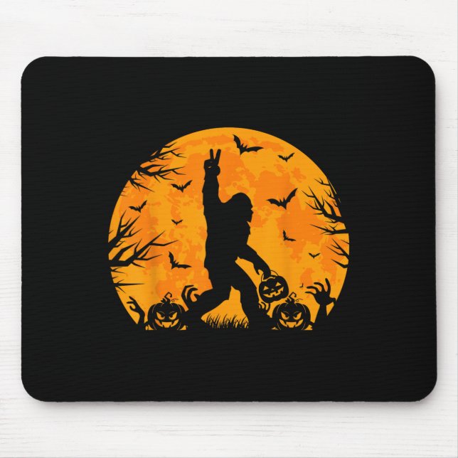 Spooky Halloween Bigfoot Pumpkin Funny Halloween S Mouse Pad (Front)