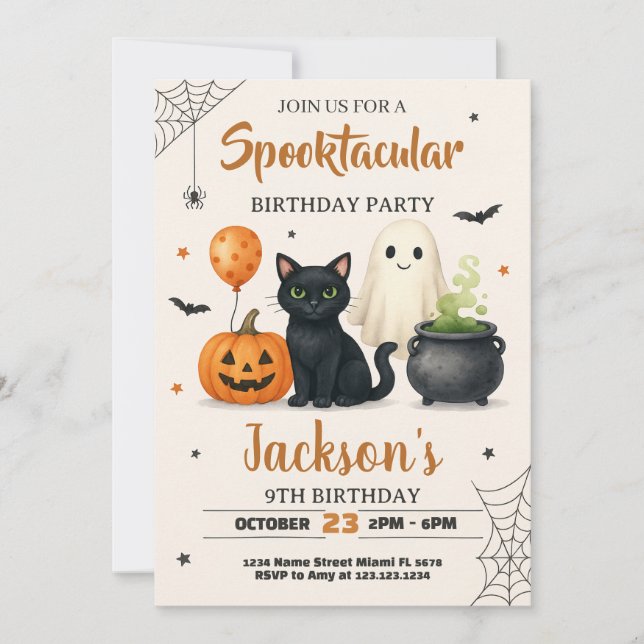Spooky Halloween Birthday Invitation (Front)