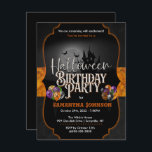 Spooky Halloween Birthday Invitation Postcard<br><div class="desc">Personalised Halloween Birthday Invitation that is editable to your liking.</div>
