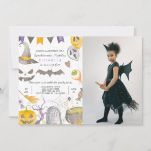 Spooky Halloween Birthday Invitation With Photo