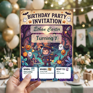 Spooky Halloween Birthday Invitations Customisable