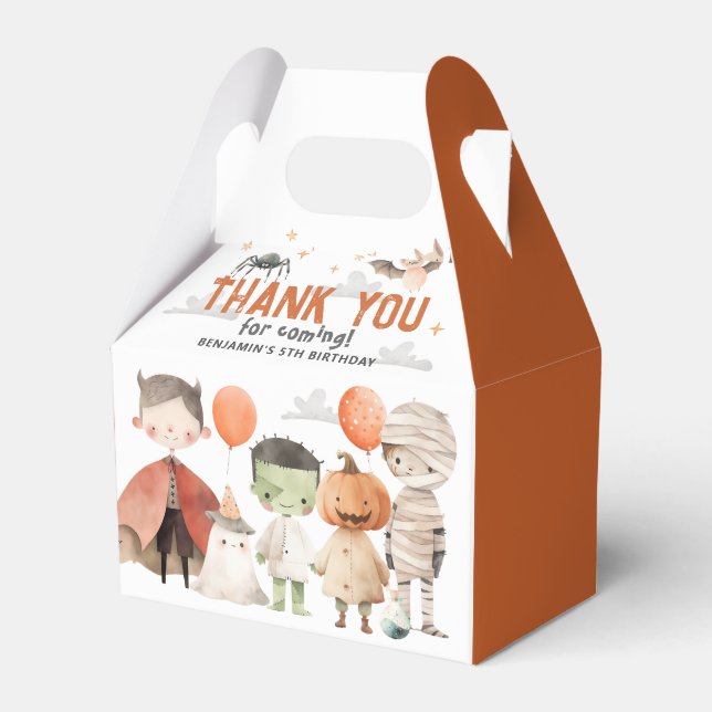 Spooky Halloween Birthday Party Favour Boxes (Front Side)