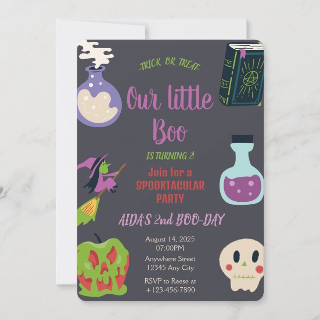 Spooky Halloween Birthday Party Invitation (Front)