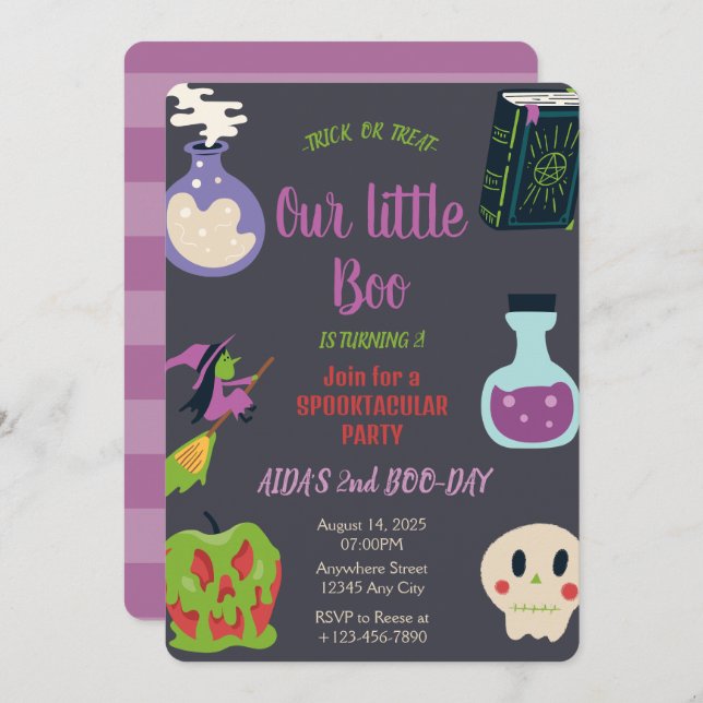 Spooky Halloween Birthday Party Invitation (Front/Back)