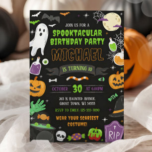 Spooky Halloween Birthday Party Invitation Kids