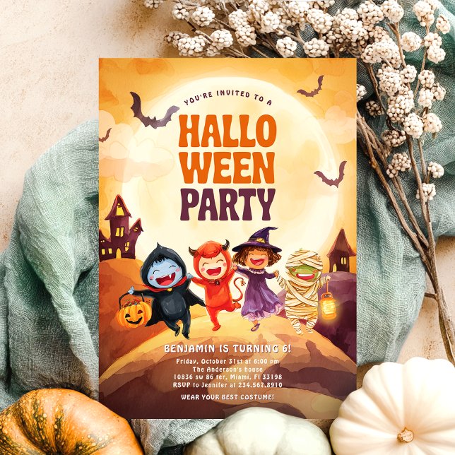 Spooky Halloween Birthday Party Kids Invitation (Creator Uploaded)