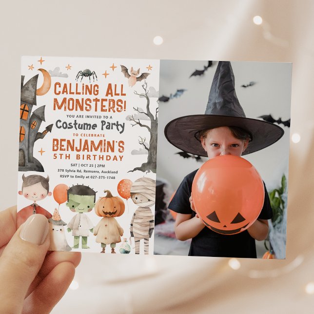 Spooky Halloween Birthday Party Photo Invitation (Creator Uploaded)