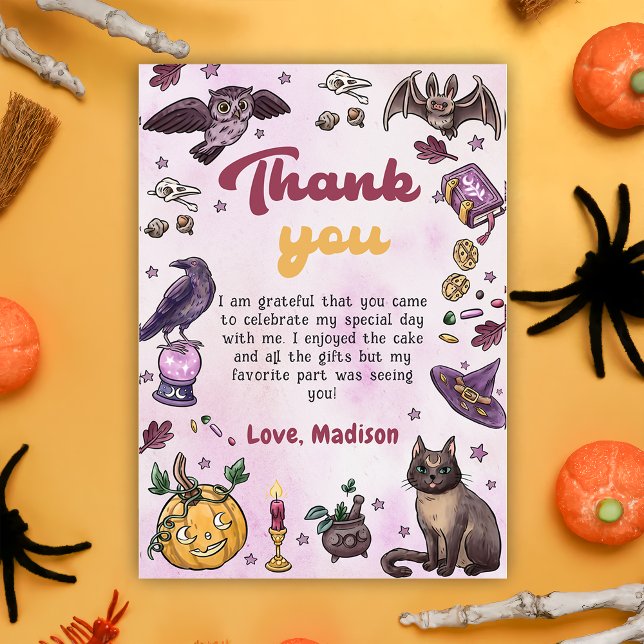 Spooky Halloween Birthday Party Thank You Card (Creator Uploaded)