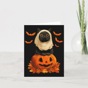 Spooky Halloween Black Cat Ghost Pumkin Bats Card