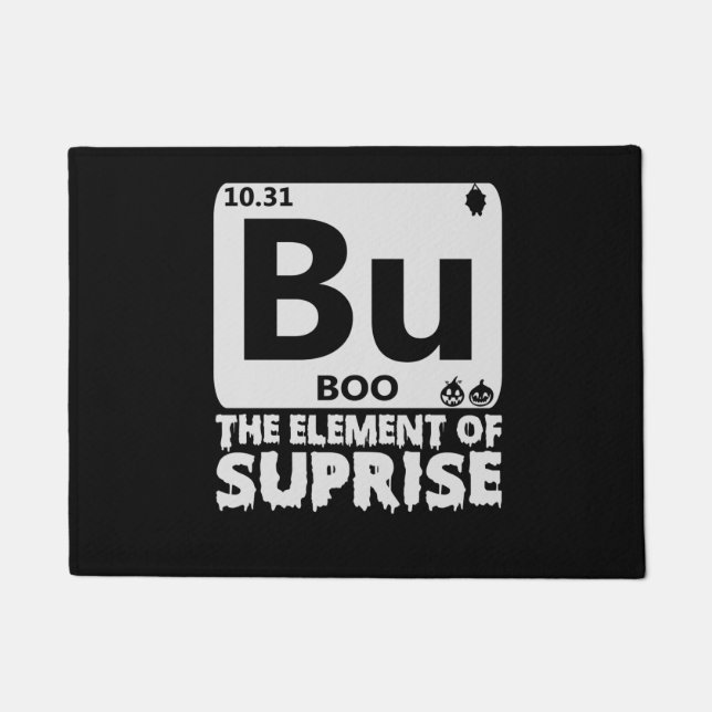 Spooky Halloween BOO Primary Elements of Surprise Doormat (Front)