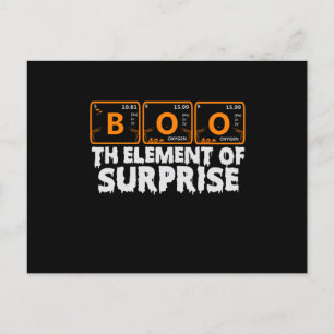 Spooky Halloween BOO Primary Elements of Surprise Postcard