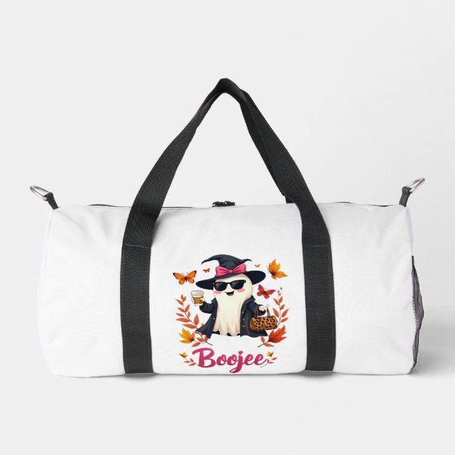 Spooky Halloween Boojee Sassy Classy Ghost  Duffle Bag (Front)