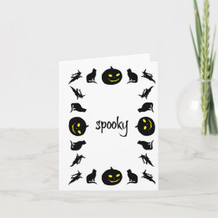 Spooky, Halloween Border Theme Card