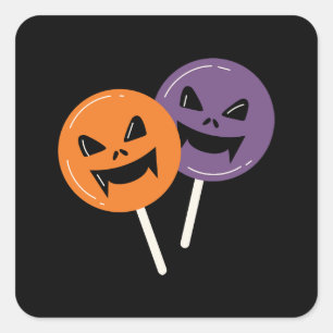 Spooky Halloween Candy Square Sticker