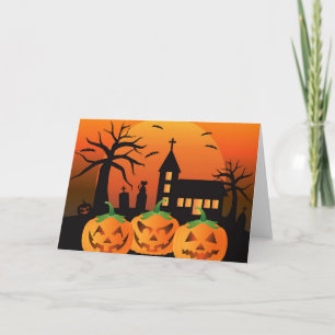 Spooky Halloween Carved Pumpkins Card