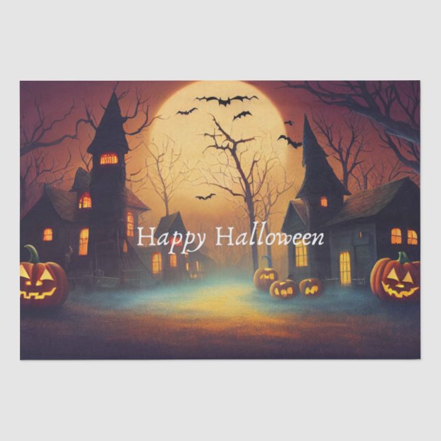Spooky Halloween Castle Craft Tissue Paper (Front)