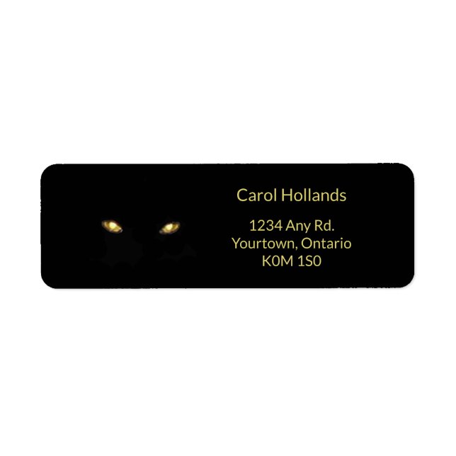 Spooky Halloween Cat Eyes Return Address Label (Front)