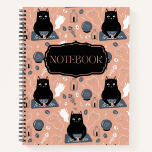 Spooky Halloween Cat Ghosts Notebook