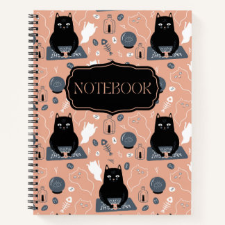 Spooky Halloween Cat Ghosts Notebook