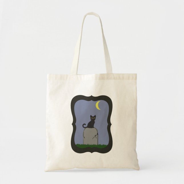 Spooky Halloween Cat Tote Bag (Front)