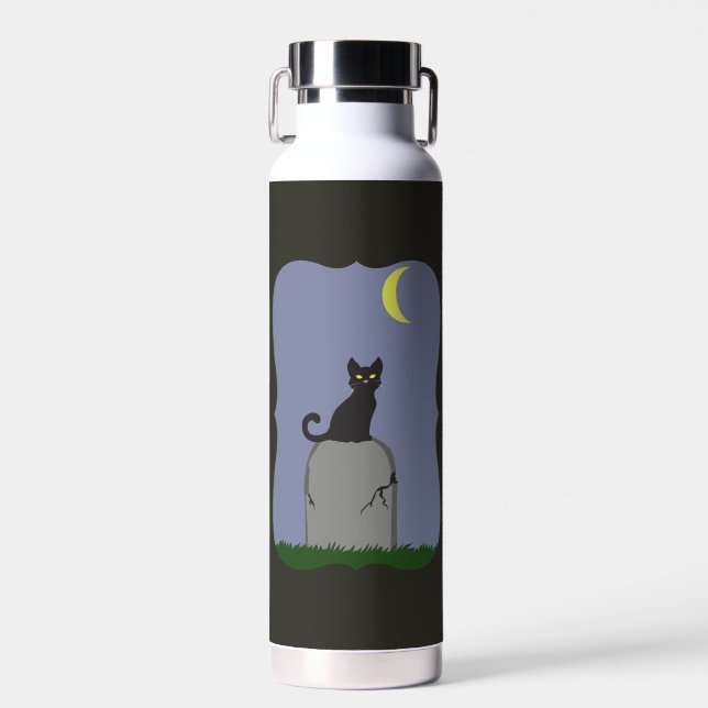 Spooky Halloween Cat Water Bottle (Front)