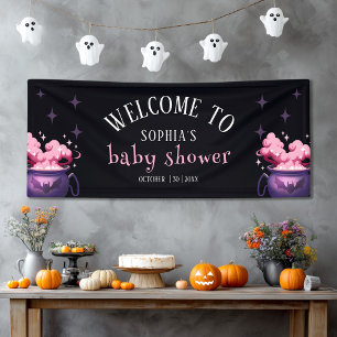 Spooky Halloween Cauldron Baby Shower Welcome Banner