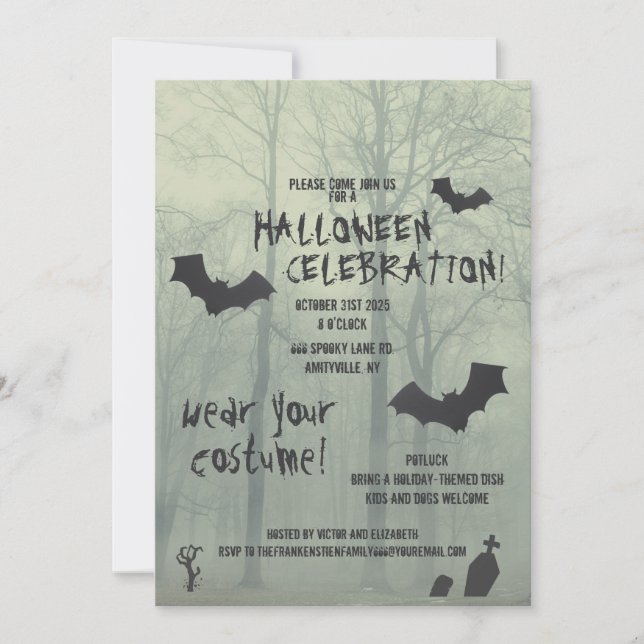 Spooky Halloween Celebration Invitation (Front)
