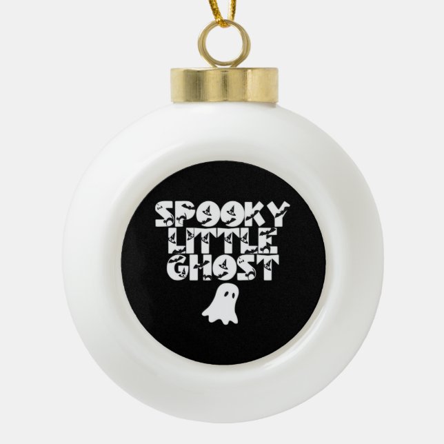 Spooky Halloween Ceramic Ball Christmas Ornament (Front)