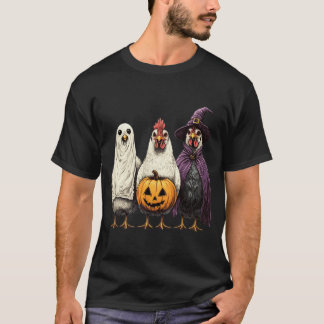 Spooky Halloween Chicken, Chicken Ghost, Chicken h T-Shirt