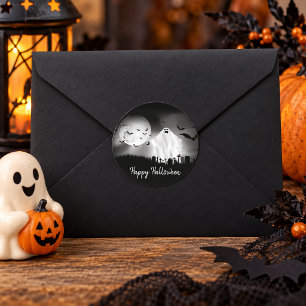 Spooky Halloween Classic Round Sticker