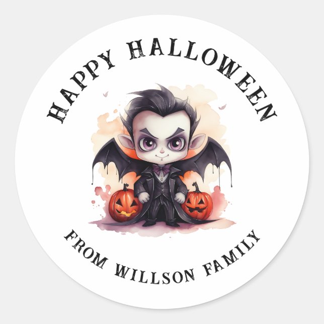 Spooky Halloween Classic Round Sticker- Sticker (Front)