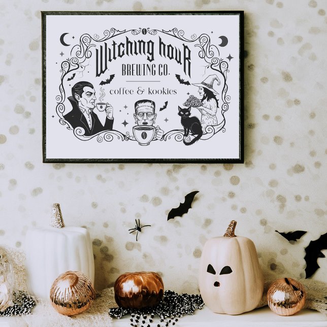 Spooky Halloween Coffee Company Kitchen Art Print (Creator Uploaded)