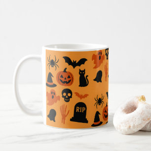 Spooky Halloween Coffee Mug – Black & Orange