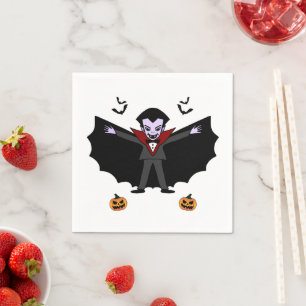 Spooky Halloween Costume Party Dracula Vam Napkin