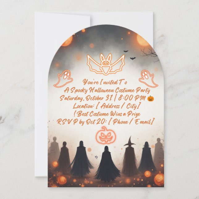 Spooky Halloween Costume Party Invitation (Front)
