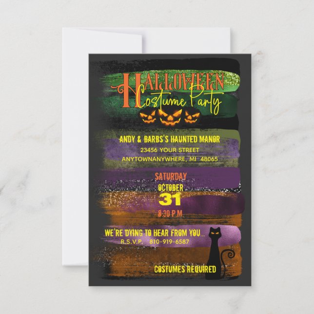 Spooky Halloween Costume Party Invitation (Front)
