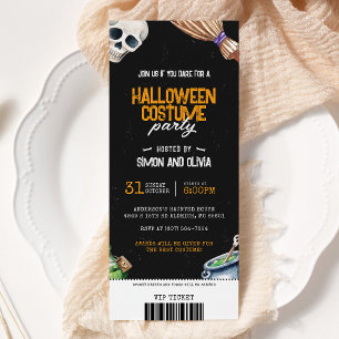 Spooky Halloween Costume Party Ticket Invitation
