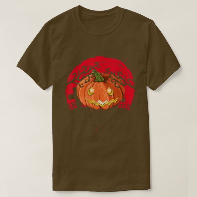 Spooky Halloween Costume Scary Jack O Lantern Cree T-Shirt (Design Front)