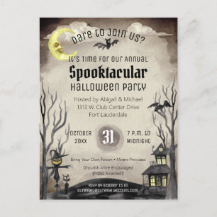 Spooky Halloween Costume Spooktacular Sepia Tone Postcard