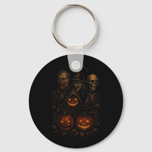 Spooky Halloween Creepy Pumpkin Scary Witch Zombie Key Ring