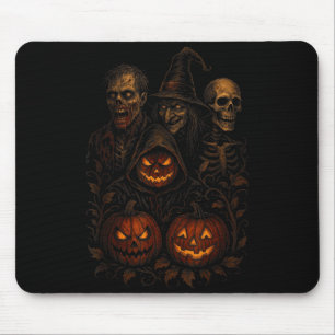 Spooky Halloween Creepy Pumpkin Scary Witch Zombie Mouse Pad