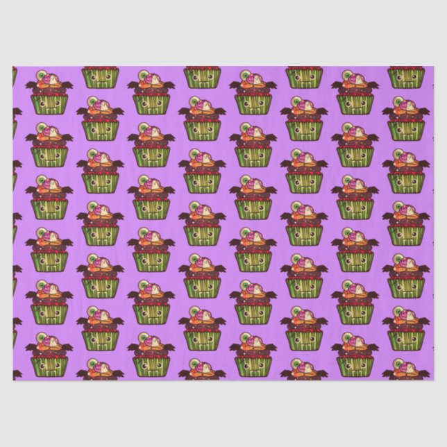 Spooky Halloween Cupcake Tissue Paper (Front)