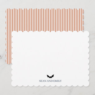 Spooky Halloween Custom Stationary Bat Thank You Card
