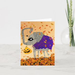 Spooky Halloween Cute Elephant BLANK Greeting Card