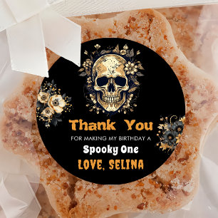 Spooky Halloween Cute Ghost Birthday Party Classic Round Sticker